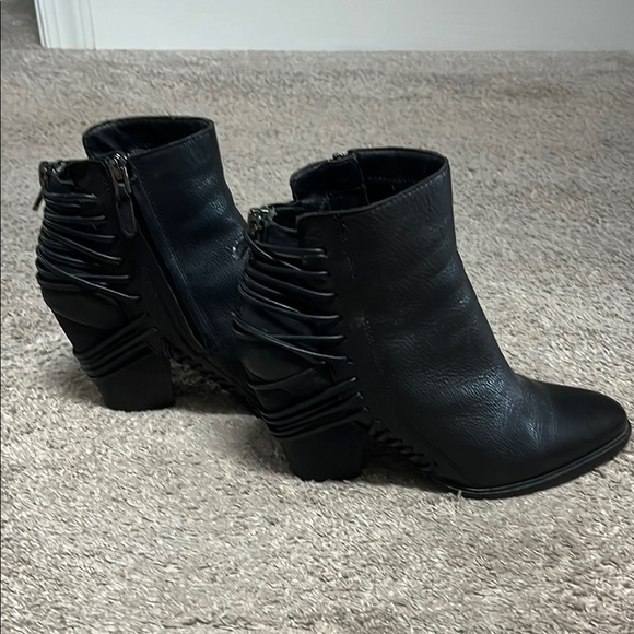 Black Leather Ankle Boots - Picture 1 of 6